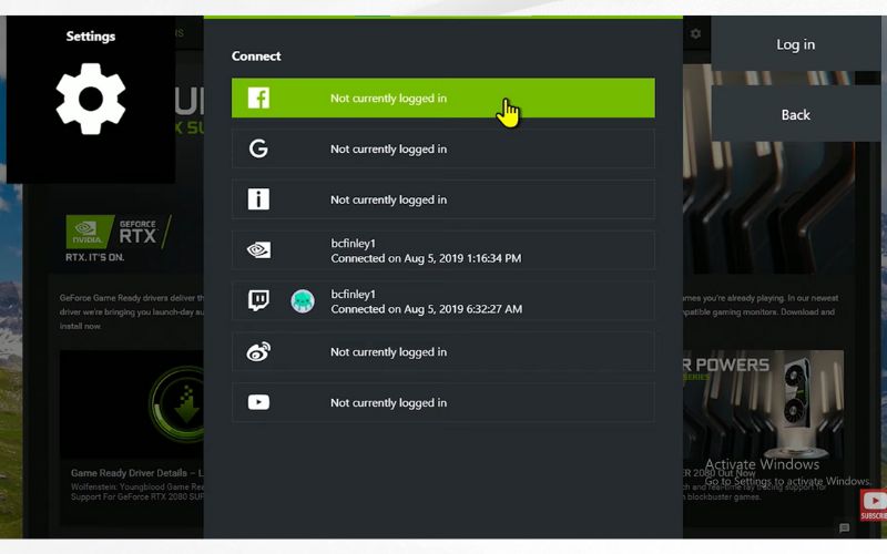 record game with nvidia nvidia account