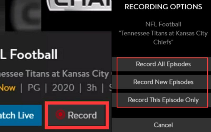 choose record option