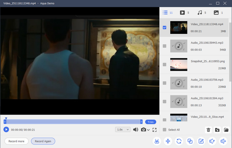 stop and preview recording