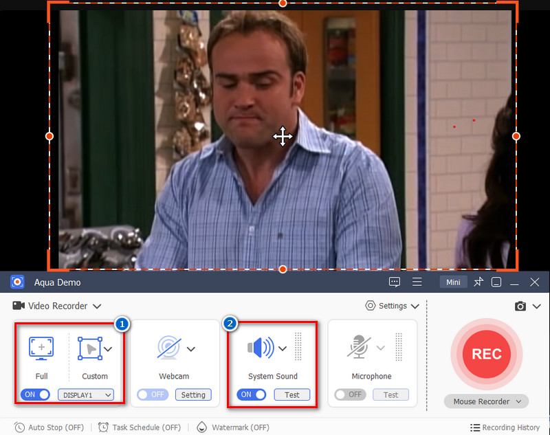 aqua demo start recording