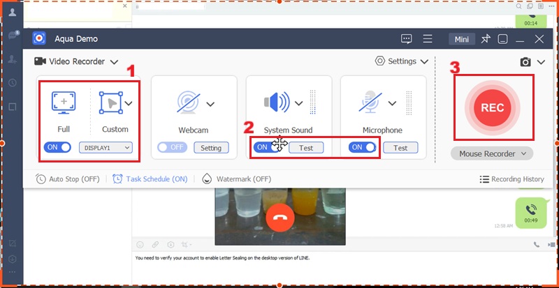 record line video call