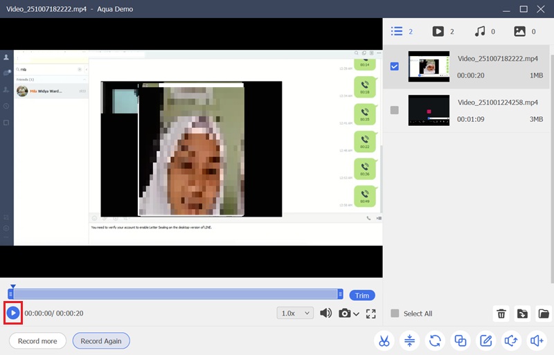 record line video call save
