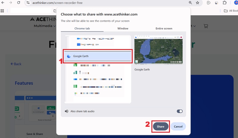 start recording google earth