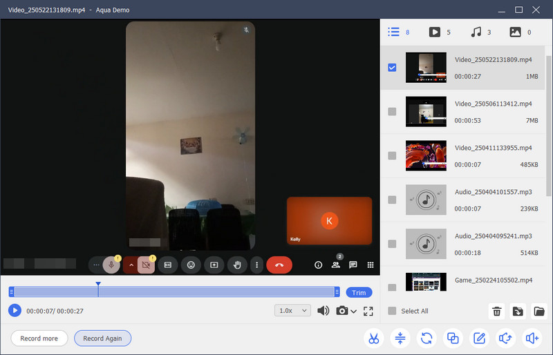 stop and preview the recording