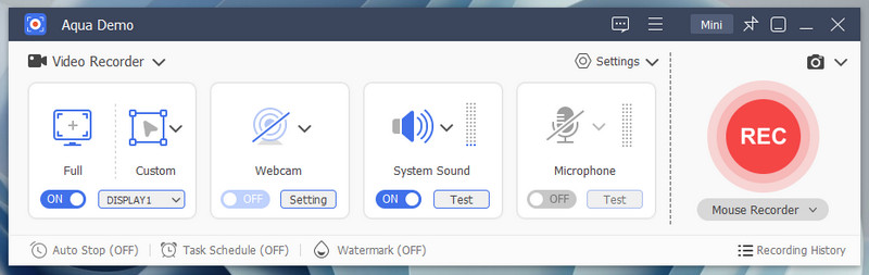 aqua demo interface