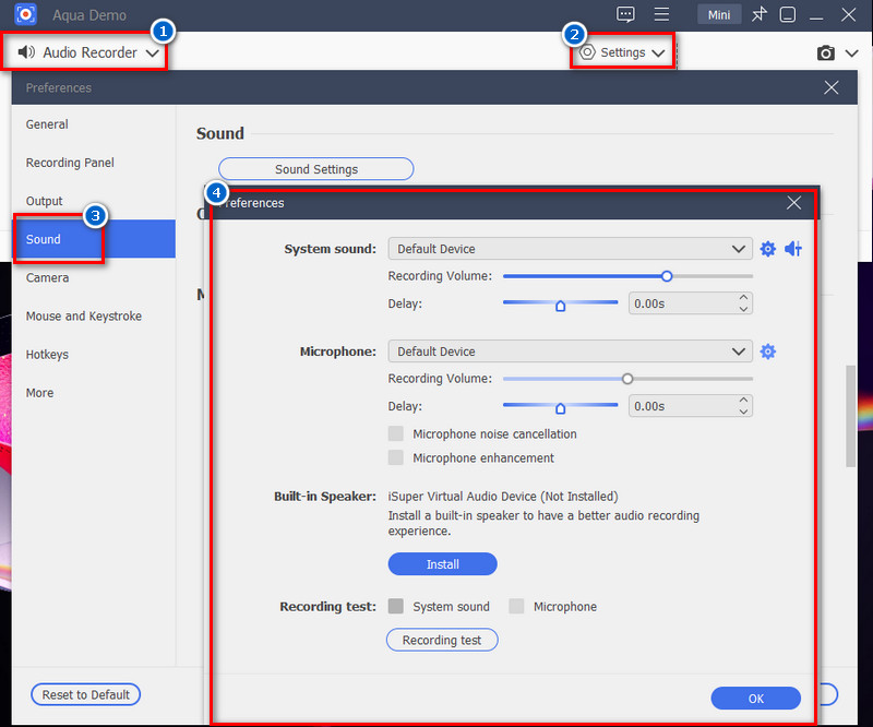 go to sound settings and modify it