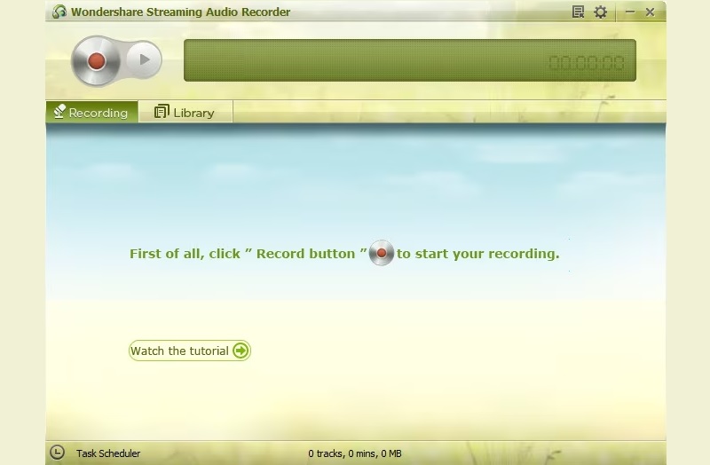 wondershare audio recorder interface