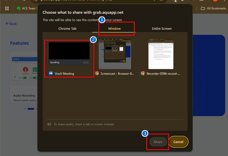 select voov meeting window