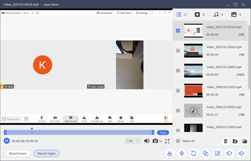 edit and preview the recording