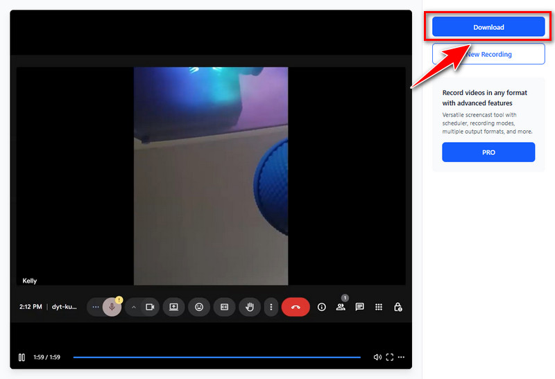 download the recorded meeting