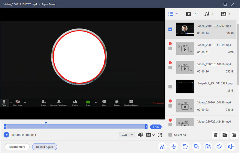 start to record ringcentral meeting
