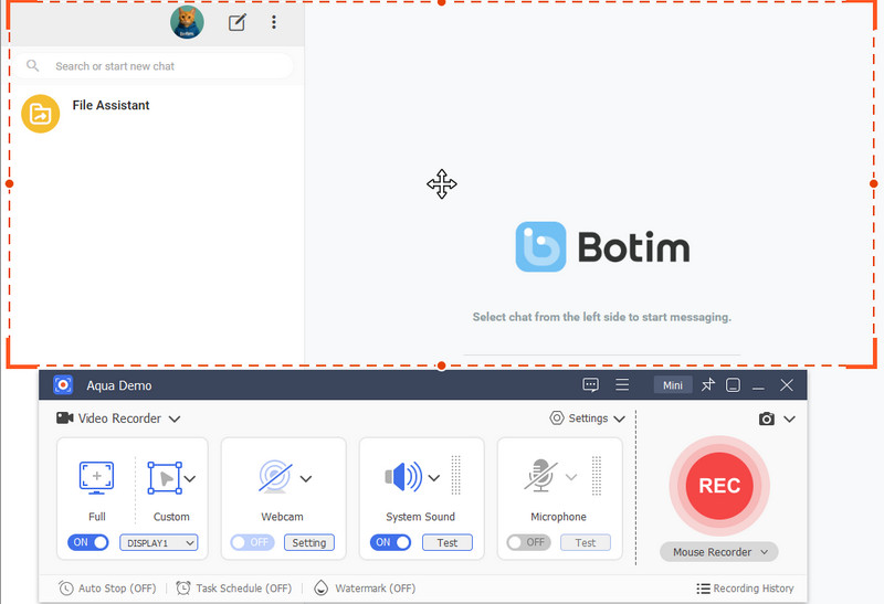 start botim recording
