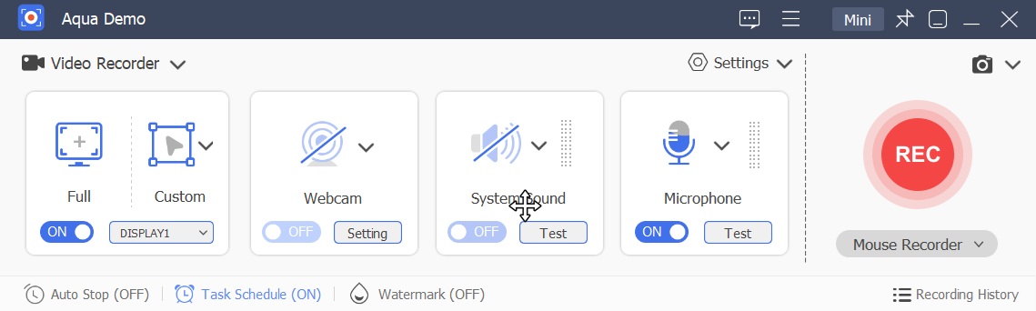 aqua demo interface
