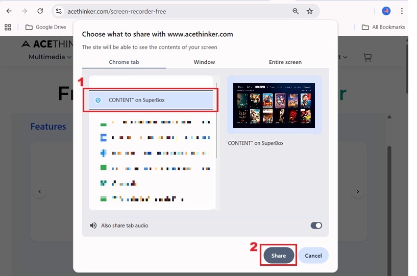 start recording superbox online