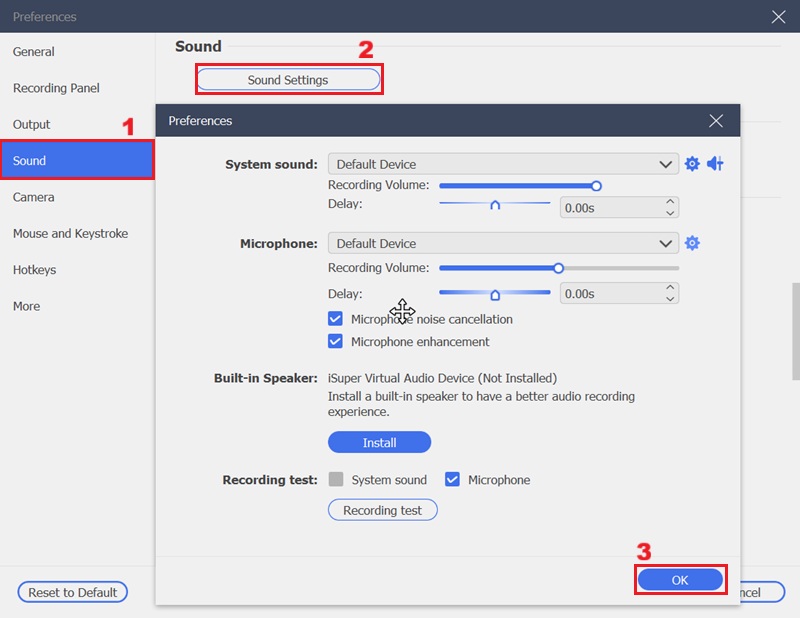 modify sound settings
