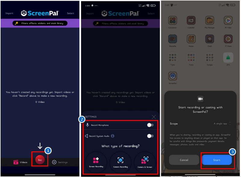 modify recording settings