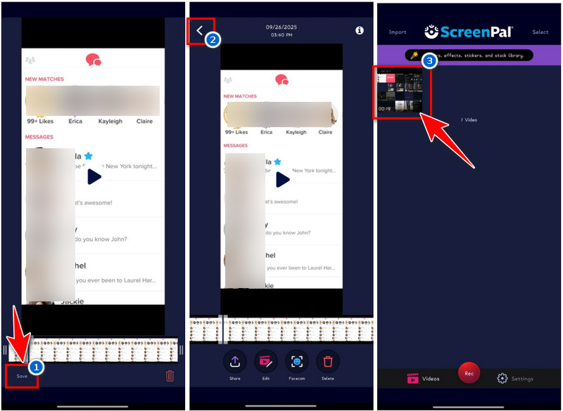 save and view the recorded call