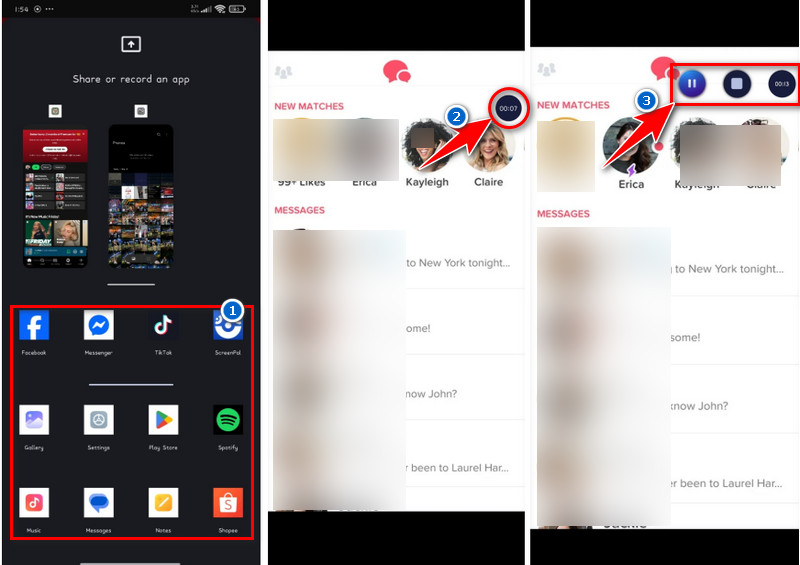 start recording call on tinder app