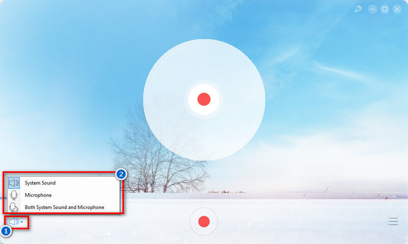 select audio source and start recording