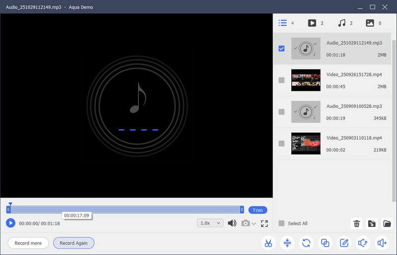 play the recorded audio