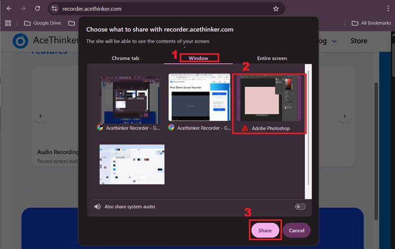 record photoshop online