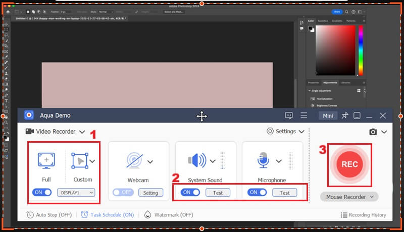 record photoshop processes