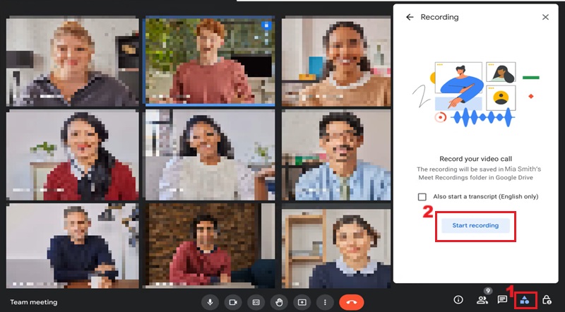 record google meet session