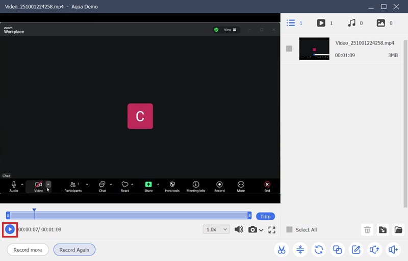preview recorded video calls