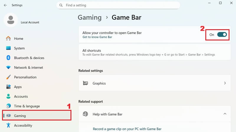 enable xbox game bar