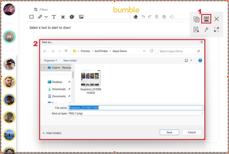 save bumble screenshot