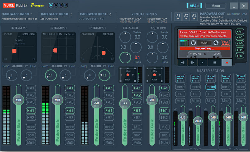 voicemeeter banana interface