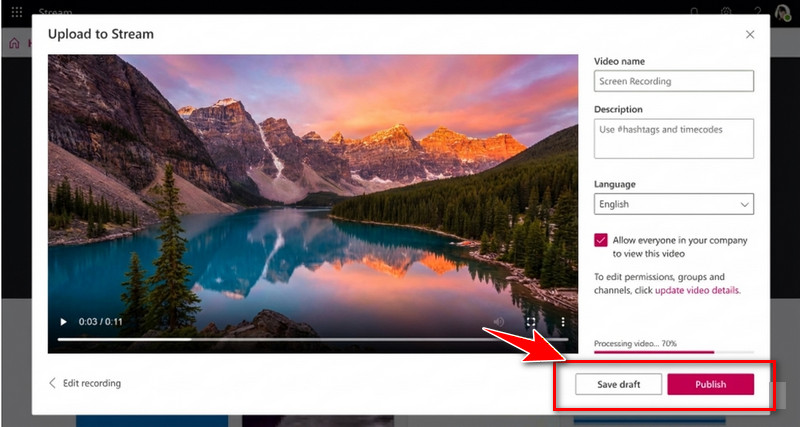 preview and save the recording